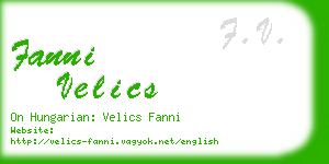 fanni velics business card